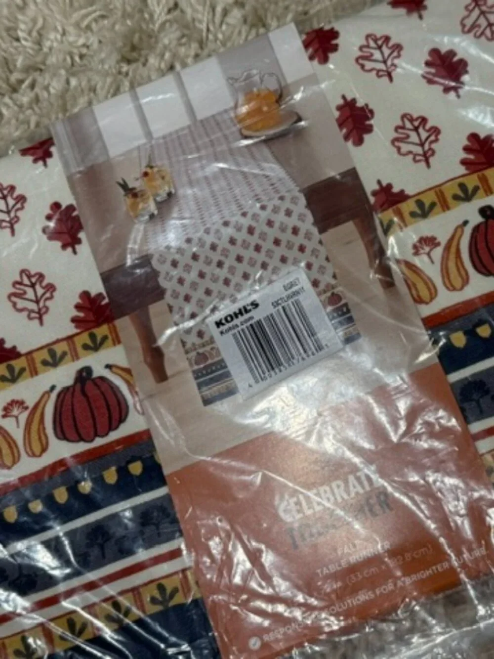 (2 for $25) CELEBRATE TOGETHER Fall Boho Print Table Runner  - NWT